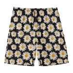 Daisy Flower Pattern Print Men's Swim Trunks