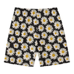 Daisy Flower Pattern Print Men's Swim Trunks