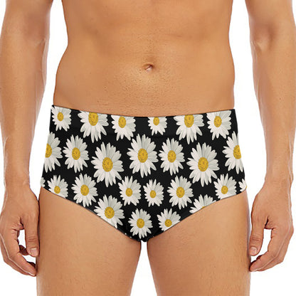 Daisy Flower Pattern Print Men's Triangle Swim Briefs