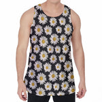 Daisy Flower Pattern Print Men's Velvet Tank Top
