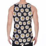 Daisy Flower Pattern Print Men's Velvet Tank Top