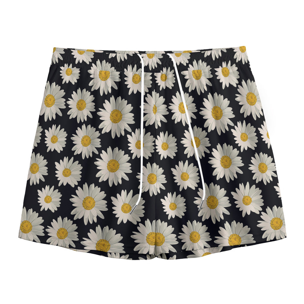 Daisy Flower Pattern Print Mesh Shorts