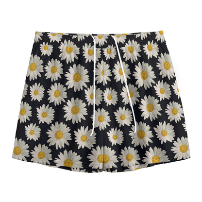Daisy Flower Pattern Print Mesh Shorts