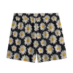 Daisy Flower Pattern Print Mesh Shorts