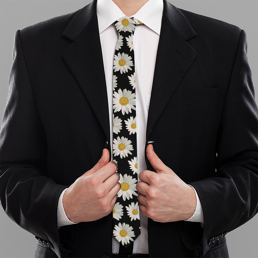 Daisy Flower Pattern Print Necktie