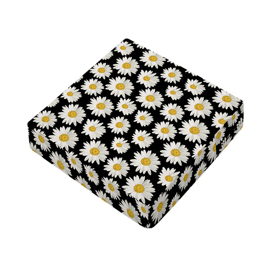 Daisy Flower Pattern Print Outdoor Seat Cushion Cover
