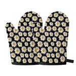 Daisy Flower Pattern Print Oven Mitts