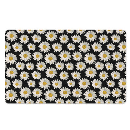 Daisy Flower Pattern Print Polyester Doormat