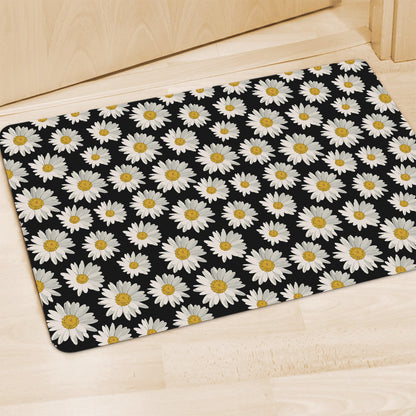 Daisy Flower Pattern Print Polyester Doormat