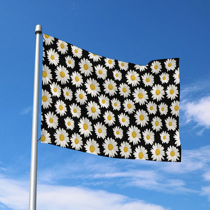 Daisy Flower Pattern Print Polyester Flag
