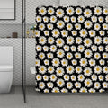 Daisy Flower Pattern Print Polyester Shower Curtain