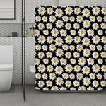 Daisy Flower Pattern Print Polyester Shower Curtain