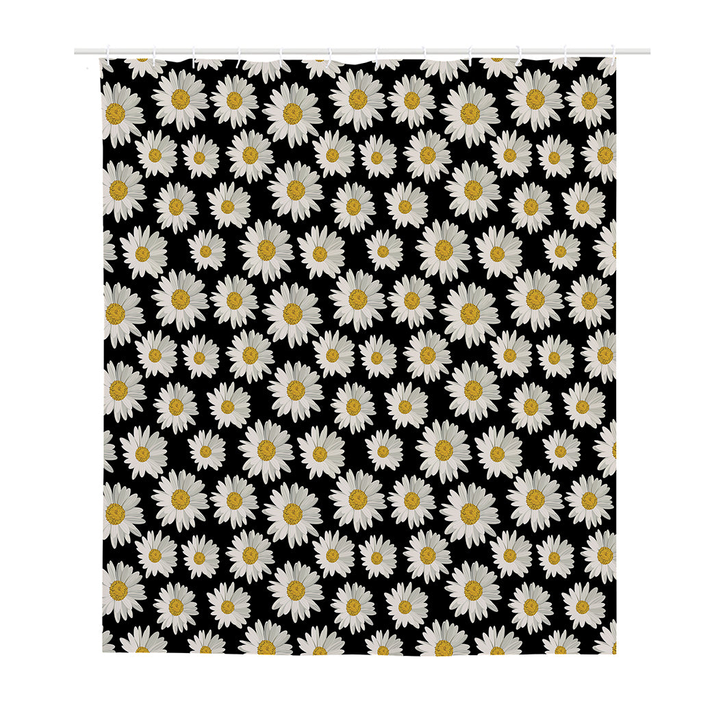 Daisy Flower Pattern Print Polyester Shower Curtain