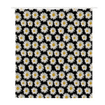 Daisy Flower Pattern Print Polyester Shower Curtain