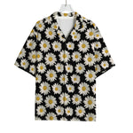 Daisy Flower Pattern Print Rayon Hawaiian Shirt