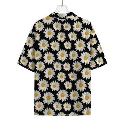 Daisy Flower Pattern Print Rayon Hawaiian Shirt