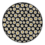 Daisy Flower Pattern Print Round Floor Mat