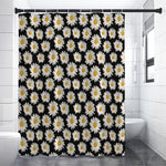 Daisy Flower Pattern Print Shower Curtain