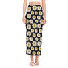 Daisy Flower Pattern Print Side Slit Maxi Skirt