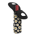 Daisy Flower Pattern Print Single Neoprene Wine Tote