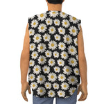 Daisy Flower Pattern Print Sleeveless Baseball Jersey