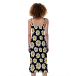 Daisy Flower Pattern Print Slim Fit Midi Cami Dress
