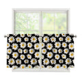 Daisy Flower Pattern Print Tier Curtains