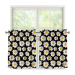 Daisy Flower Pattern Print Tier Curtains