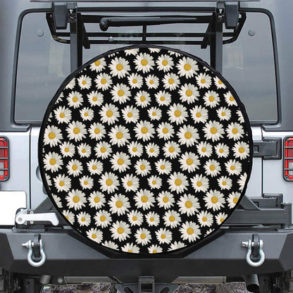 Daisy Flower Pattern Print Tire Cover