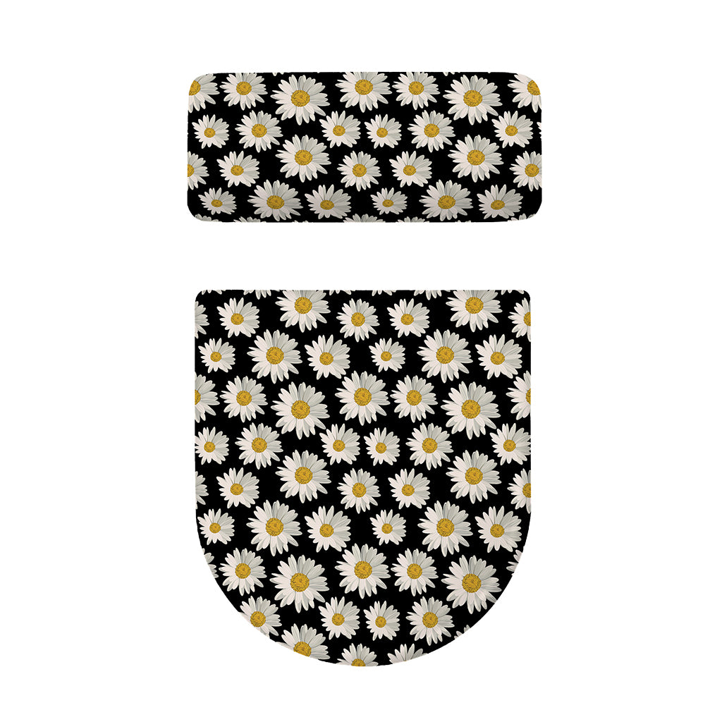 Daisy Flower Pattern Print Toilet Lid And Tank Cover Set