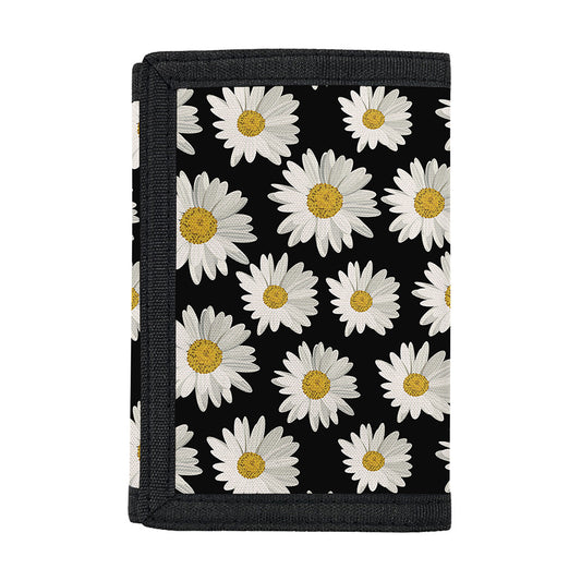 Daisy Flower Pattern Print Trifold Wallet