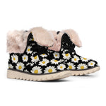 Daisy Flower Pattern Print Winter Boots