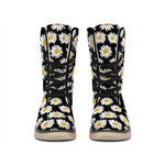 Daisy Flower Pattern Print Winter Boots