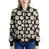 Daisy Flower Pattern Print Women's Bomber Jacket