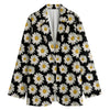 Daisy Flower Pattern Print Women's Cotton Blazer