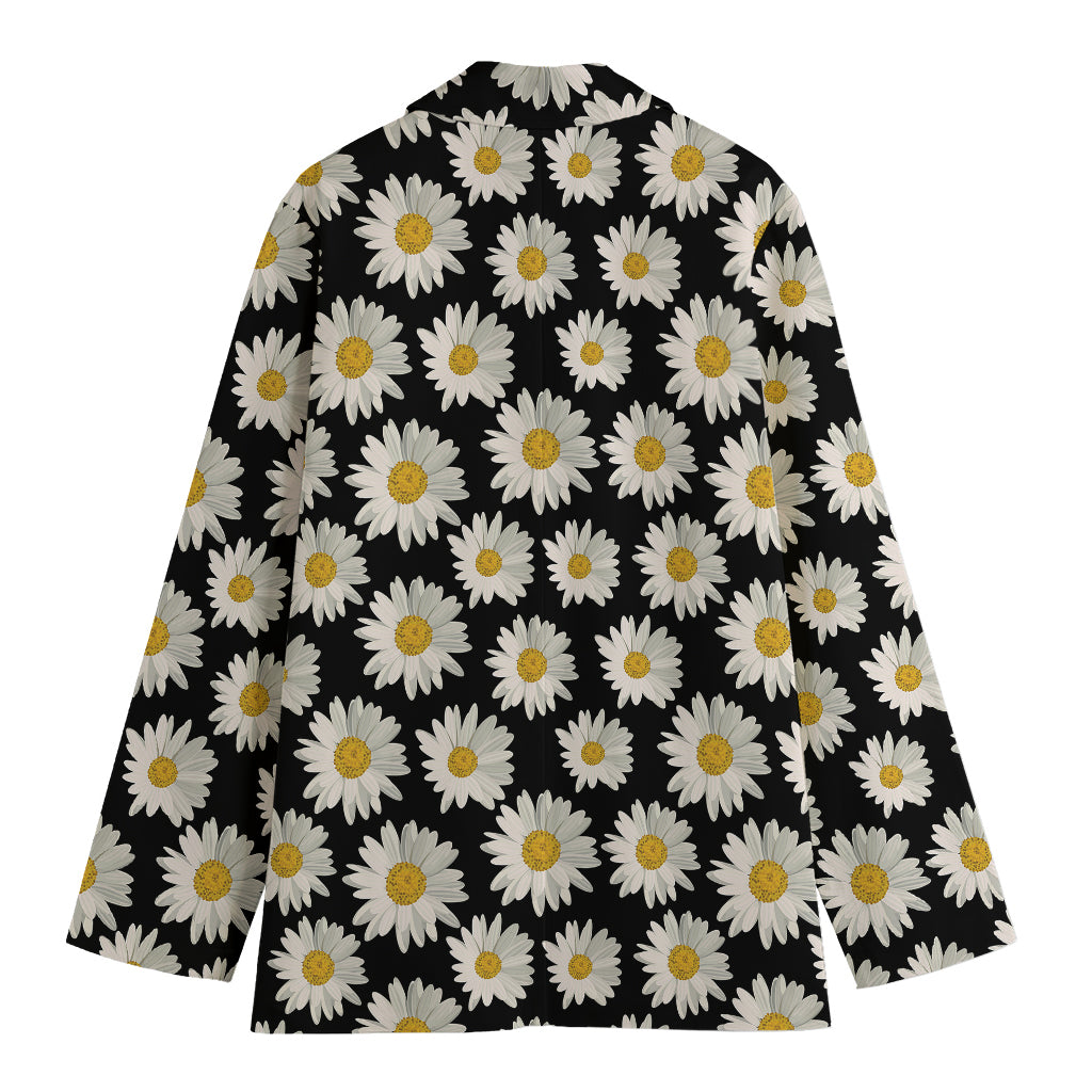 Daisy Flower Pattern Print Women's Cotton Blazer