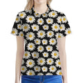 Daisy Flower Pattern Print Women's Polo Shirt
