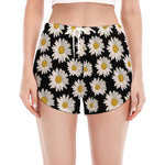 Daisy Flower Pattern Print Women's Split Running Shorts