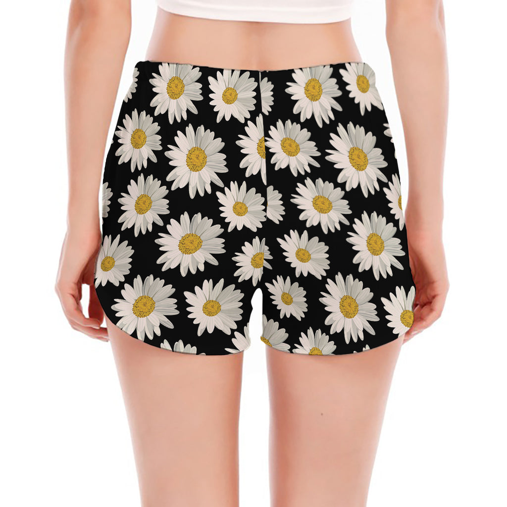 Daisy Flower Pattern Print Women's Split Running Shorts
