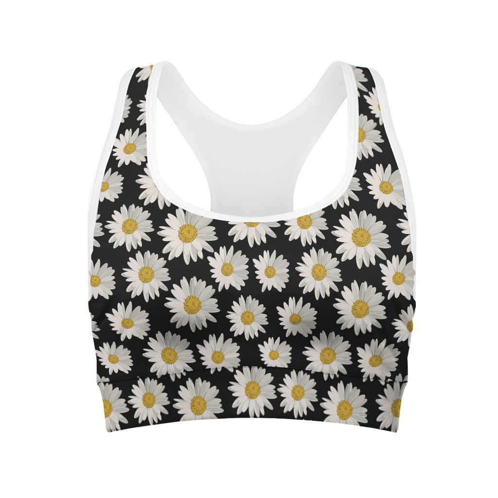 Daisy Flower Pattern Print Women's Sports Bra