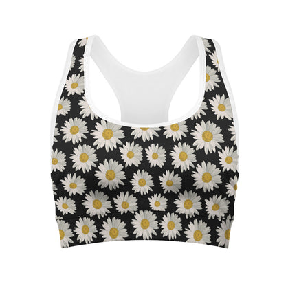 Daisy Flower Pattern Print Women's Sports Bra