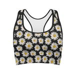Daisy Flower Pattern Print Women's Sports Bra