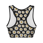 Daisy Flower Pattern Print Women's Sports Bra