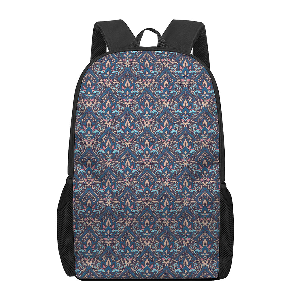 Damask Boho Pattern Print 17 Inch Backpack