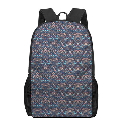 Damask Boho Pattern Print 17 Inch Backpack