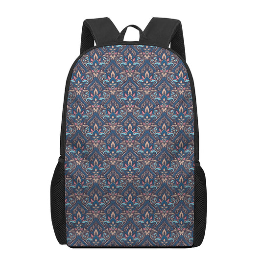 Damask Boho Pattern Print 17 Inch Backpack