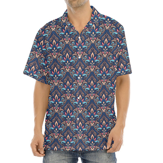 Damask Boho Pattern Print Aloha Shirt