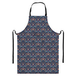 Damask Boho Pattern Print Bib Apron With Pocket