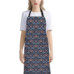 Damask Boho Pattern Print Bib Apron With Pocket