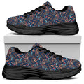 Damask Boho Pattern Print Black Chunky Shoes